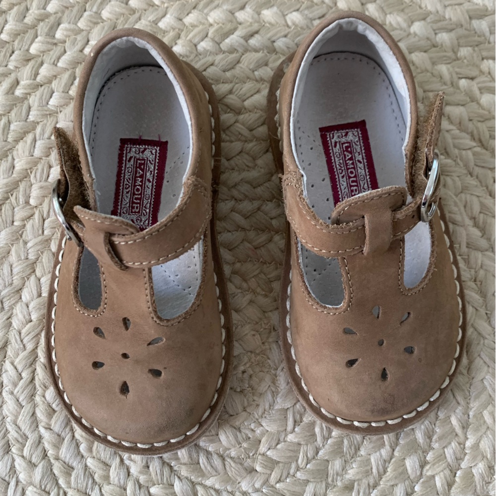 L'Amour Tan Kids Dress Shoes